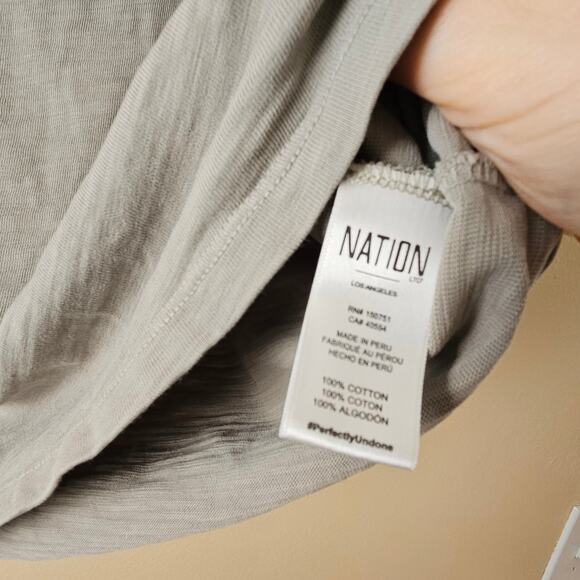 Nation LTD Puffed Sleeve Tee Shirt Green Cottagecore Size Small - Picture 7 of 7